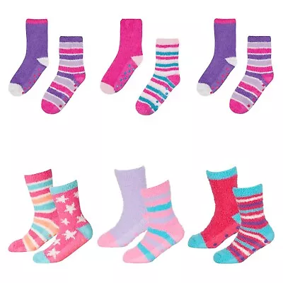 £4.97 • Buy Girls Cosy Gripper Socks Thermal Fluffy Soft Non Slip Slipper Bed Lounge Wear