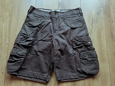 Fat Face Shorts Men Marine Cargo Combat Waxed Cotton Rare Style Charcoal Grey 32 • £38