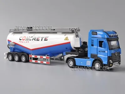 1:50 Scale Diecast Model Truck Toy Tractor With Concrete Mixer Semi Trailer • $13.90
