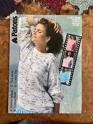 Womens Knitting Patterns.jumpers.size 30-40 Inch Bust.Cotton Yarn • £3.80