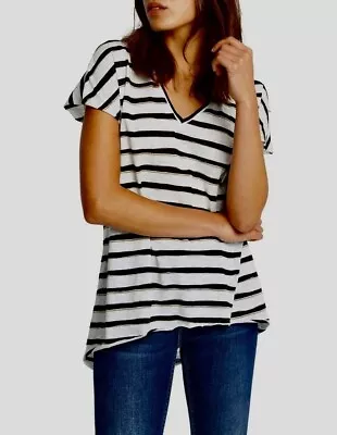 SASS & BIDE White Black Gold Striped Top • $75