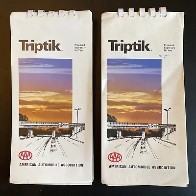 2 Vintage AAA Triptik Maps 1982 Youngstown OH To Albuquerque To Atlantic City • $15.99