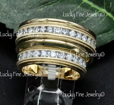 14k Yellow Gold Ladies & Mens Diamond Band Ring Wedding Ring Channel Set 1.03 Ct • $1880