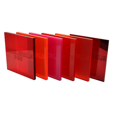Red And Pink Colour Tinted & Mirror Perspex Acrylic Sheets - 3mm & 5mm Thick • £54.29