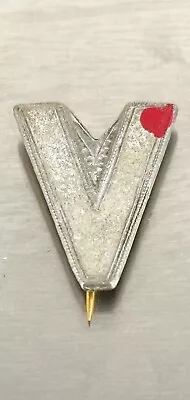 Vintage WWII V For Victory Pin - Silver Red Dot Hat Homefront Baby Boomer • $55