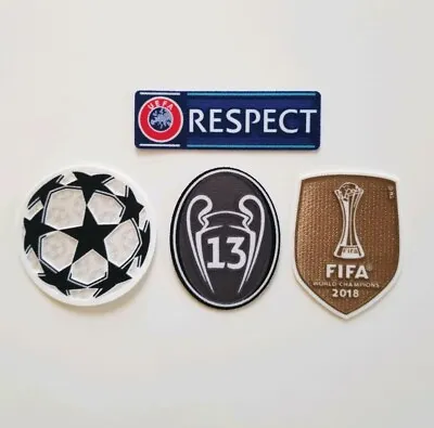 UEFA 2018-19 Patch Set 13 Honour Trophy Respect Real Madrid Bale Benzema Ronaldo • $13.99