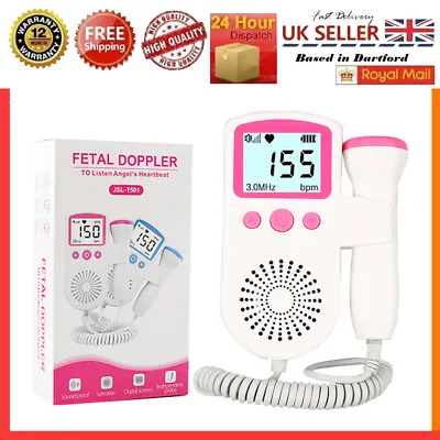 Fetal Doppler Detector Baby Heart Beat Rate Probe Prenatal Monitor Ultrasonic UK • £16.99