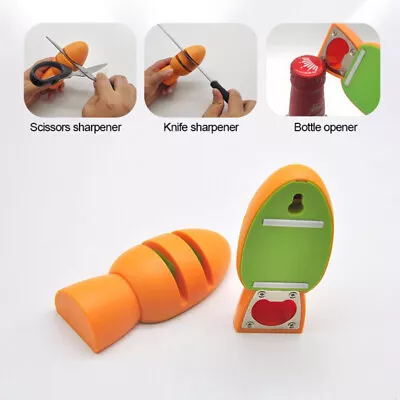 3x Portable Knife And Scissors Sharpener 3-in-1 - Can Tin Bottle Opener Kitchen • £6.50