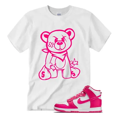 $13.99 • Buy White BEAR T Shirt For Dunk High Pink Prime Fireberry Fluorescent Neon Hot Tee