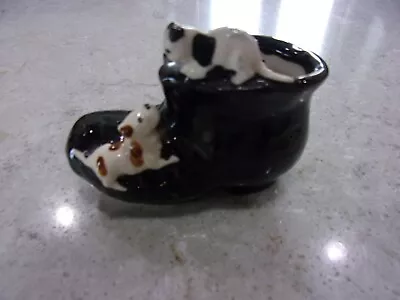 $12.99 • Buy Vintage Made In Usa Boot Shoe Planter Dog Chasing  Cat Pottery Ceramic