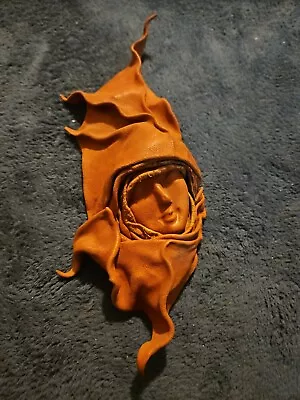 Vintage Leather Sculpture Sculpted Art Woman Girl Face 3D Wall Hanging Mask • $20