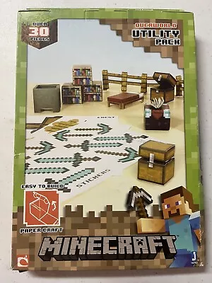 Minecraft Over World Utility Pack Easy To Build Paper Craft Kit 30 Pieces New • $12