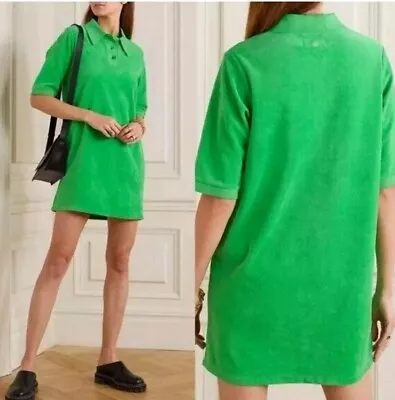 Lou Lou Studio Velour Mini Green Dress Size M • £39