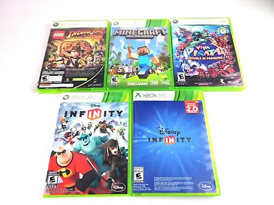 5 Microsoft 360 X Box Games 2 Disney Infinity Mo Jang Indiana Jones V. Pinata • $17.42