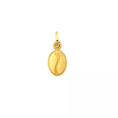 Coffee Bean Hollow Charm Pendant 9ct Yellow Gold • £30.77