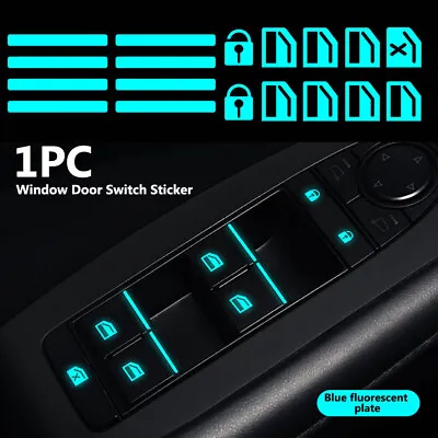 $3.91 • Buy Car Sticker Auto Door Window Switch Blue Luminous Sticker Night Safety Accessory