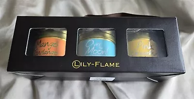 Lily-Flame Candle Gift Set Brights Trio Mini Tins Qty3 Tins • £18.95