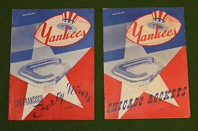 1948 New York Yankees AAFC Vs San Francisco 49ers & Vs Chicago Rockets L@@K • $150