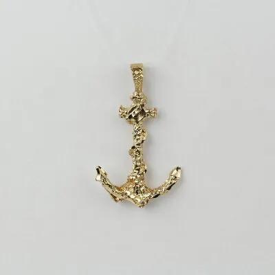 14k Yellow Gold Mariners Anchor Sailing Ship Theme Pendant • $224.99