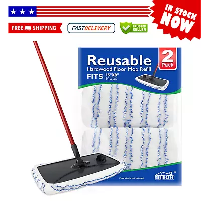 Hardwood Floor N More Microfiber Dust Mop Washable Head Cleaning Tool 2 PACK • $17.59