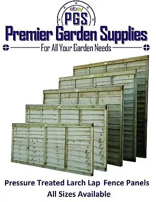 £49.90 • Buy New Premier Larch Lap Fence Panel Treated Timber Sizes 2ft - 6ft Free Delivery