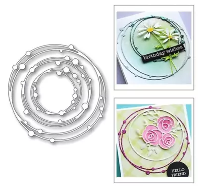 Line Circle Nesting Frame Metal Cutting Dies Stencil Scrapbooking Embossing DIY • £3.29