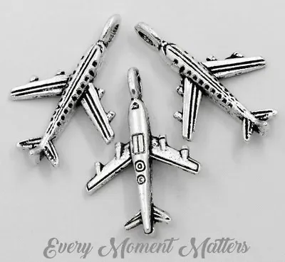 10 X Tibetan Silver AIRPLANE AEROPLANE AIR PLANE TRAVEL 22x15mm Charms Pendants  • £2.49