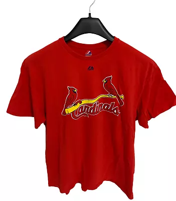 Majestic St Louis Cardinals Jersey T-Shirt #4 Yadier Molina Size XXL Red • $14.99