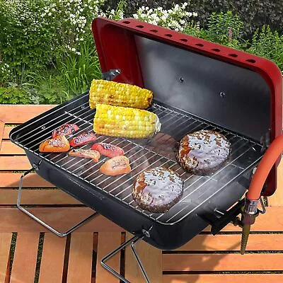 Crusader Table Top Gas Barbeque Grill Cooker With Lava Rock - Picnic Caravan • £39.99