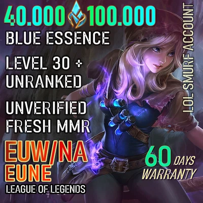 $3.29 • Buy EUNE NA EUW✨League Of Legends  LOL  40K 50K 60K 70K BE Unranked SMURF