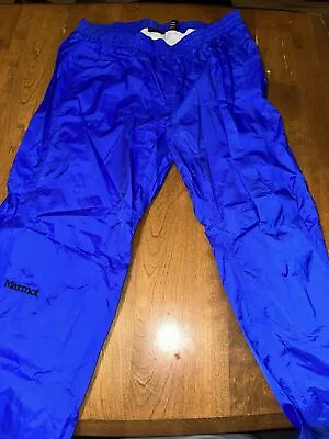 Marmot Windbreaker Pants Track Lightweight Blue Elastic Waist Medium • $24.99