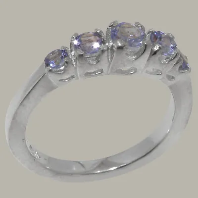 Solid 925 Sterling Silver Natural Tanzanite Womens Band Ring - Sizes 4 To 12 • $129