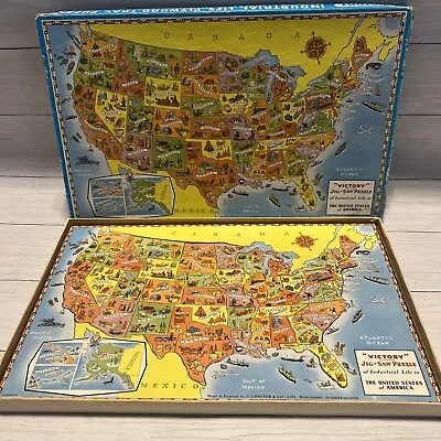 VTG Victory Plywood Tray Puzzle The United States Of America • $24