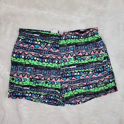 Vintage 90s SURF GEAR Men’s Nylon Neon Swim Trunks Shorts Size 40/42 Large • $15