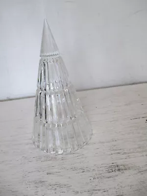 Vintage Elegant 7  Ribbed Crystal Christmas Tree - Brilliant Colors! • $15