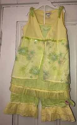 Naartjie Kids Girls Yellow Green Floral Shorts Tank Top Outfit Sz 6y Large • $33.99