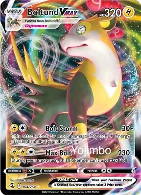 Pokémon TCG Boltund VMAX Fusion Strike 104/264 Holo Ultra Rare • $1.20