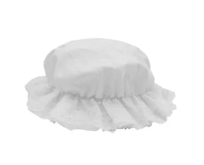 Adult White Mob Hat Granny Bonnet Mop Cap Colonial Pilgrim Costume Accessory • $7.95