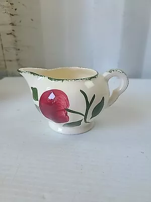 Vtg Blue Ridge Southern Potteries Apple  Creamer Green Trim Hand Painted • $12.95