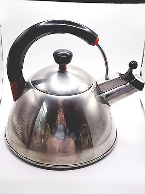 Vintage Farberware Whistling Tea Kettle Stainless Steel 2 Qt K7055 Read • $9.99