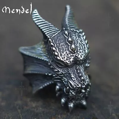 MENDEL Cool Large Gothic Mens Stainless Steel Dragon Head Ring For Men Size 7-15 • $15.99