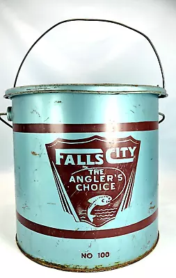 Vintage Falls City  The Angler's Choice  Minnow Bait Bucket Number 100 Excellent • $38