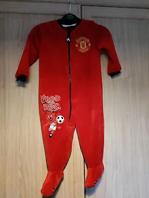 Fred The Red Man Utd All In One Pyjama Age 2-3 • £12