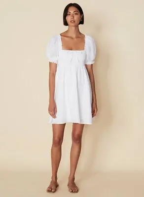 Faithfull The Brand Miguelina Mini Dress Plain White • $99