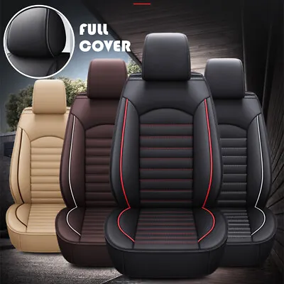 $64.54 • Buy Universal Car Seat Covers Pu Leather 5 Seats Full Set Pads Fit For Sedans SUV