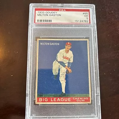 1933 Goudey #65 Milton Gaston PSA 5 EX Chicago White Sox  • $14.50