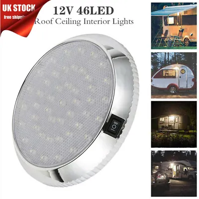 UK 46LED Ceiling Cabin Light 12V For Caravan Campervan Van Trailer Interior Lamp • £7.98