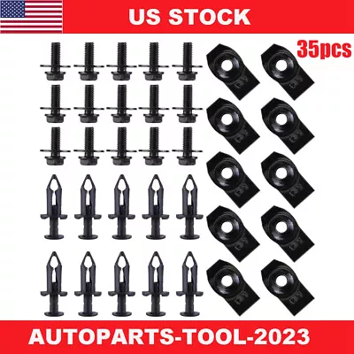 35pcs Engine Under Cover Splash Shield Guard Body Bolt U-nut Clips Fastener New • $5.59