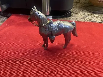 Vtg Pot Metal Horse Figurine Silver Color Carnival Prize USA 4.5 L • $8.50
