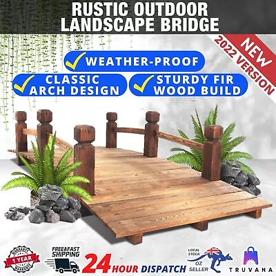 Garden Wooden Rustic Bridge Decoration Decor Outdoor Landscape Arch Timber New • $151.72